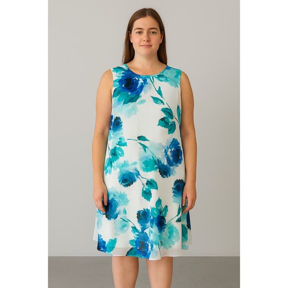 Calvin Klein Chiffon flowy Shift Dress spring, resort, vacation, coastal Size 22 - Picture 1 of 9